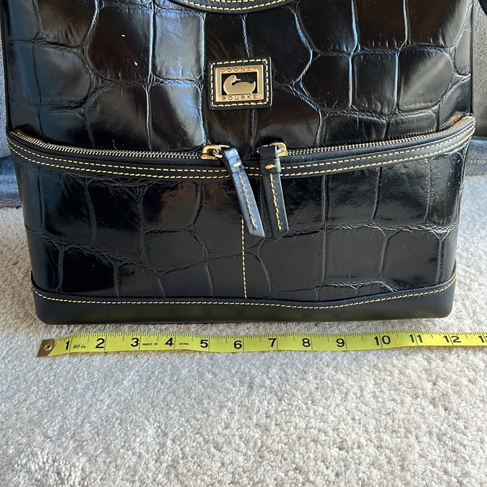 Dooney & Bourke Black Crocodile-Pattern Leather Handbag - Picture 11 of 15